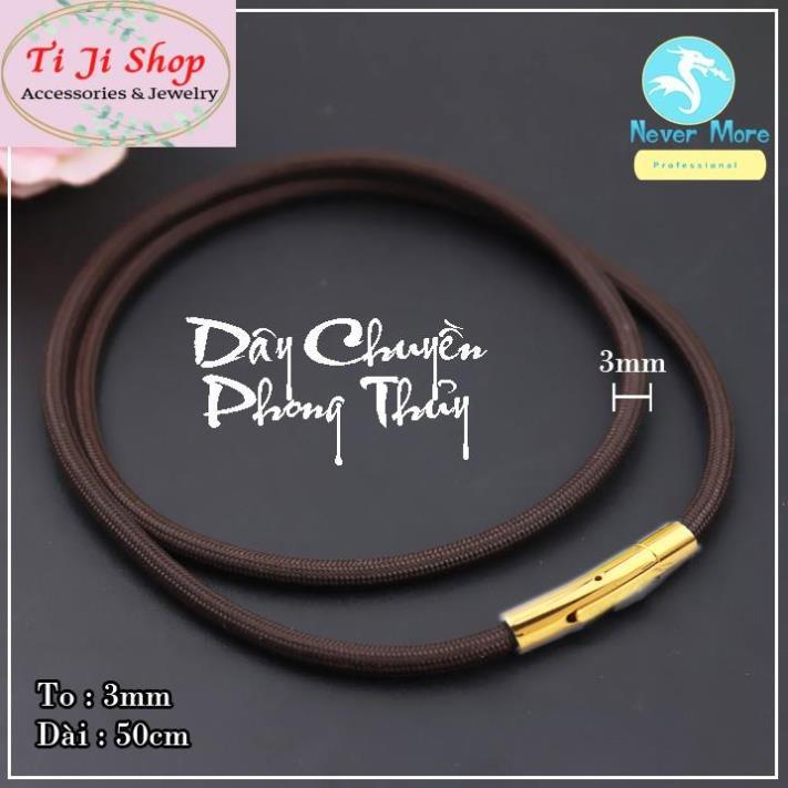 Dây chuyền nam dù Thái màu nâu khóa titan Vip màu vàng siêu đẹp - Đem lại đẳng cấp, sang trọng và lịch lãm cho người đeo