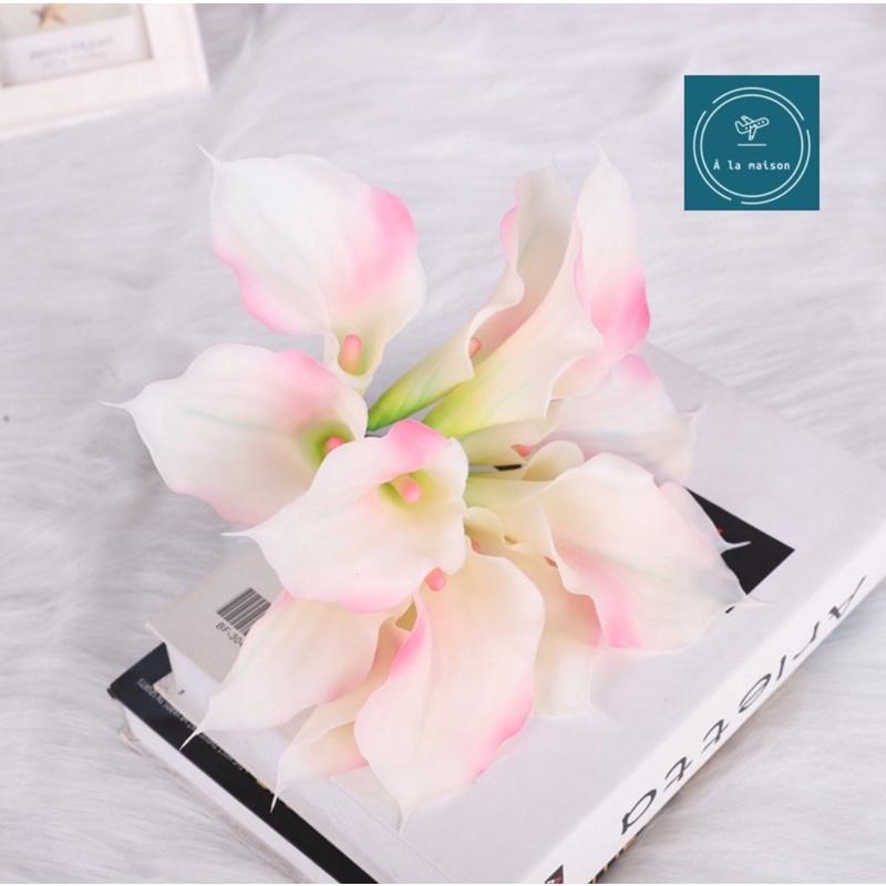 Bó hoa Calla Lily 12 cành hoa loại 1 bằng PU mềm mại sang trọng, hoa lụa cao cấp, hoa cưới, hoa cô dâu