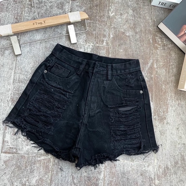 Quần short jean rách tua Quàng Châu nữ QDN703