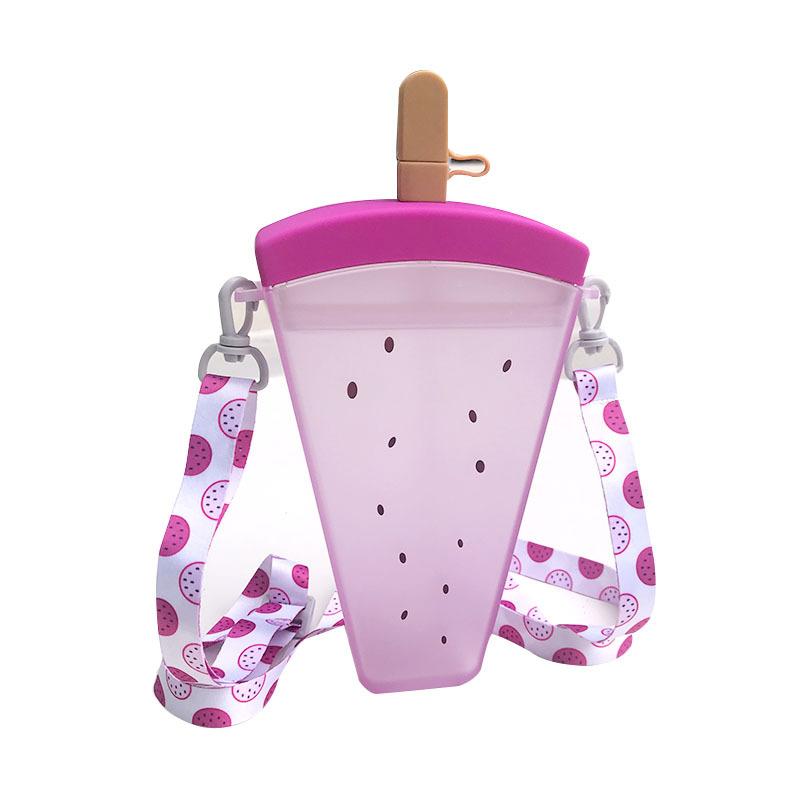 Bình Nước Nhựa Dễ Thương Dưa Hấu Kem Bình Nước Có Ống Hút Bình Chống Rơi Di Động Popsicle Cốc Trẻ Em Nước