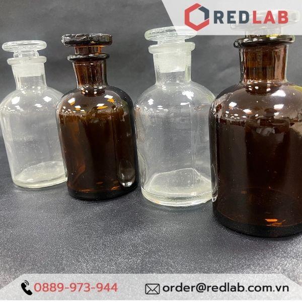 Chai lọ thuỷ tinh trắng / nâu 125ml, nắp đậy mài, miệng rộng / miệng hẹp ONELAB, đựng hóa chất, dược liệu, mỹ phẩm