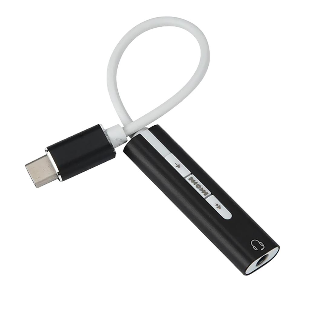 Type C To 3.5mm USB-C Headphone Audio Adapter Aux Mic Connector Cable