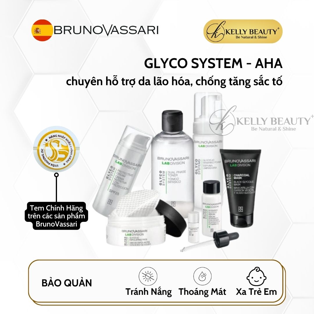 Bọt Rửa Mặt Sáng Da Glyco System - Glycolic Washing Foam - Bruno Vassari | Kelly Beauty