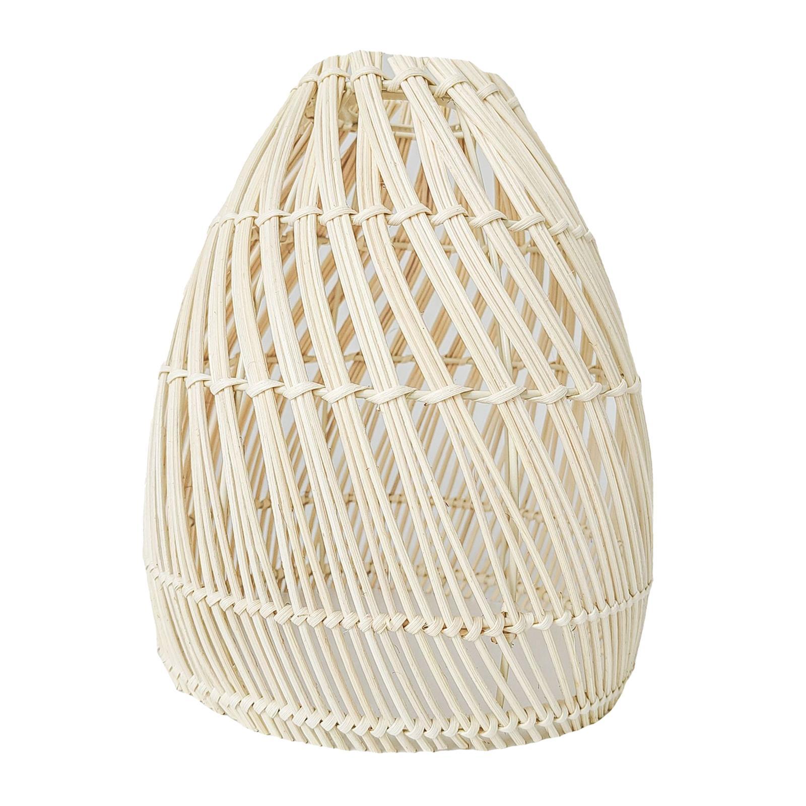 Woven Rattan Pendant Lamp Cover 1 Piece Rattan Lamp Shade for Pendant Light,
