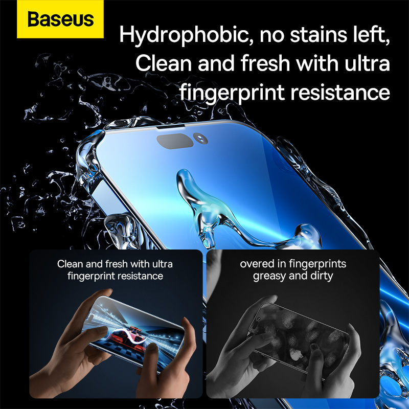 Kính Cường Lực Chống Bụi Màn Loa All-glass Crystal Peep-proof Tempered Glass EasyStick Film iP14