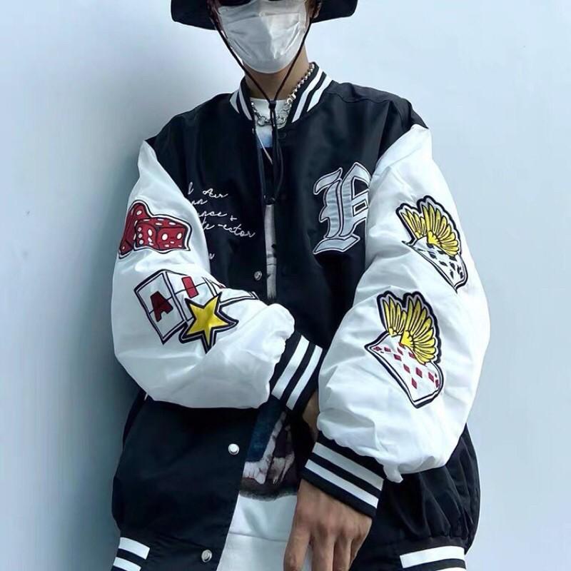 Áo khoác dù bomber in bài 2size L,XL nam nữ