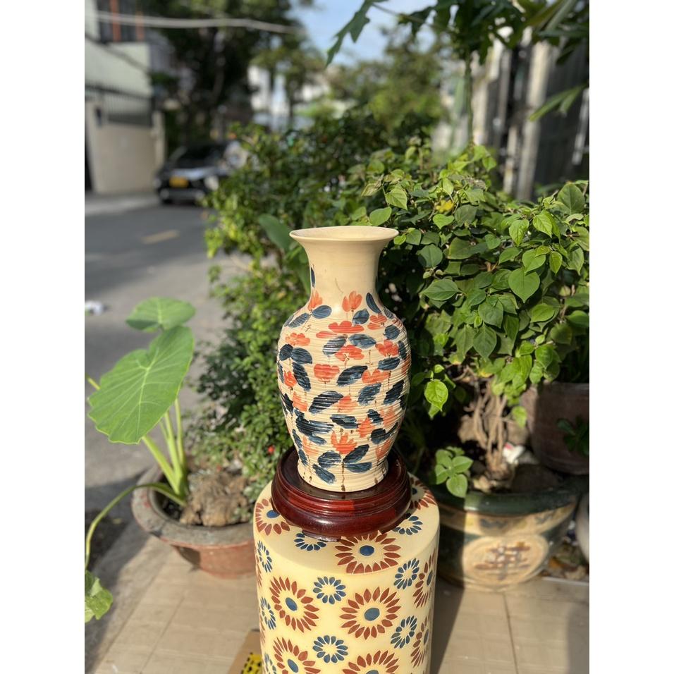 BÌNH HOA ĐỘC BẢN GỐM SỨ NAM BỘ 40CM CẤM HOA TRANG TRÍ DECOR