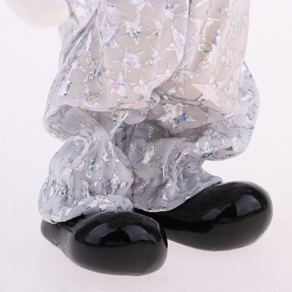 Porcelain Clown Doll Sweet Triangel Figures Model Festival Gift Home Office Desk Display Decoration, Classic White