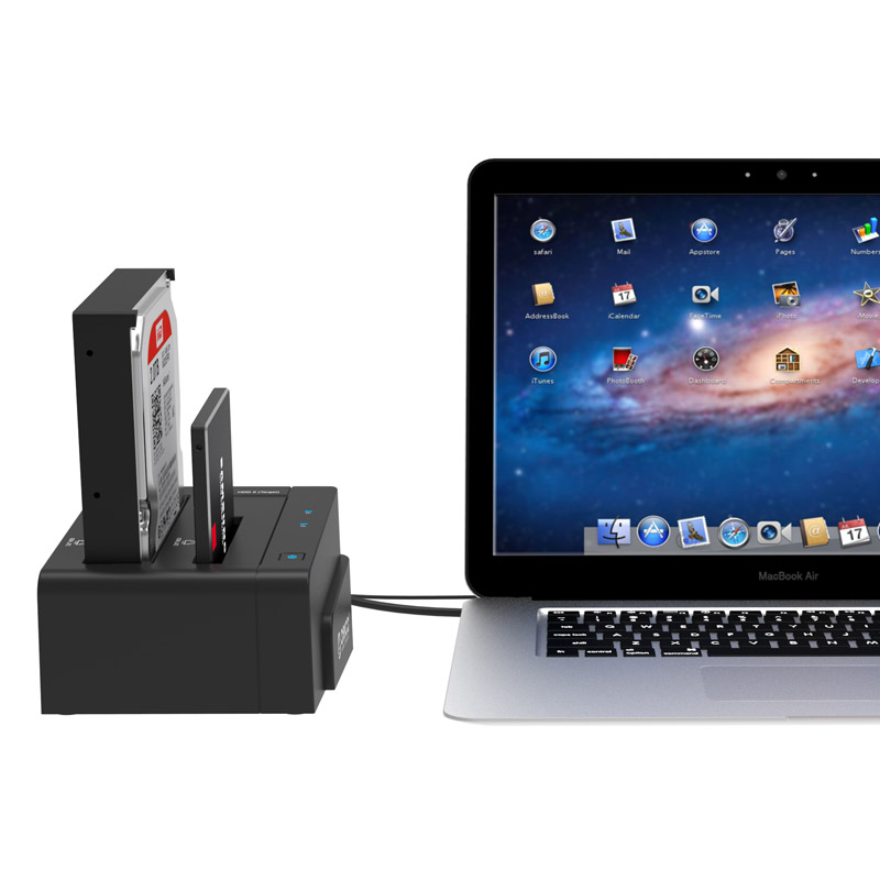 Đế ổ cứng (Docking) 2 khe cắm: 3.5&quot; và 2.5&quot; SATA 3 USB 3.0 Orico 6628US3-C - Hàng nhập khẩu