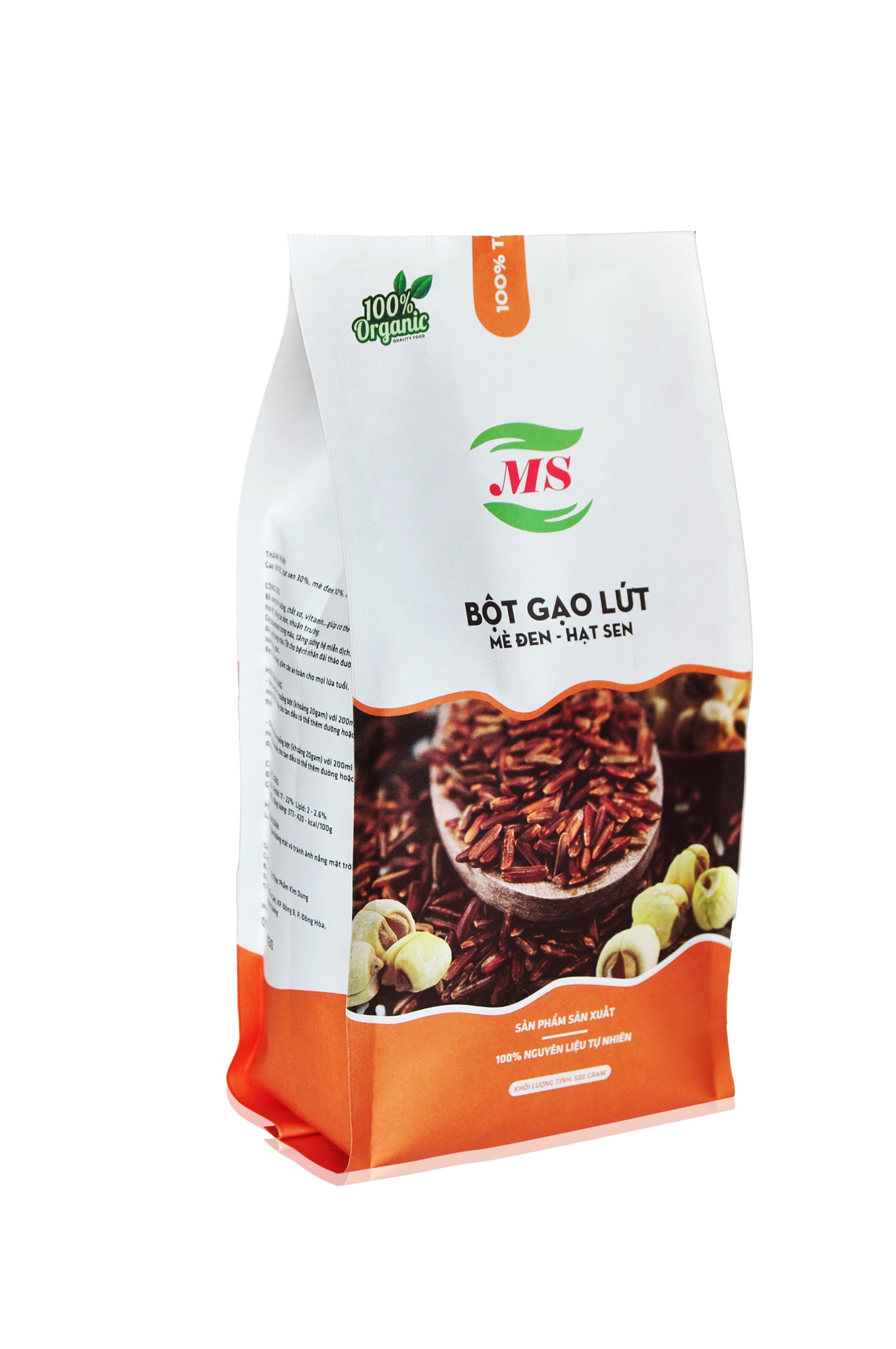 Bột gạo lứt - mè đen - hạt sen 500g -