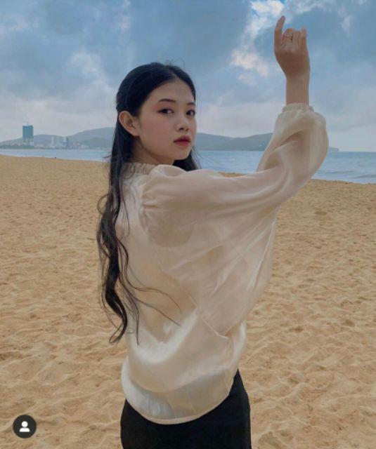 Áo voan tơ nhũ kèm lót