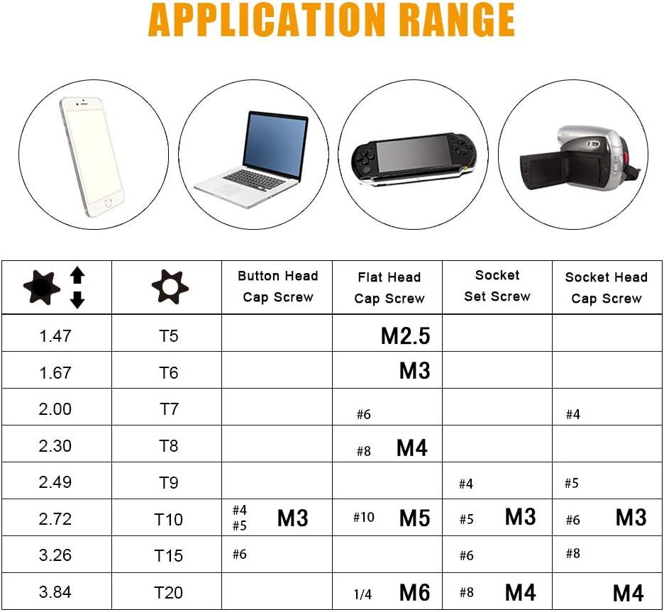 Bộ cờ lê Torx bù trừ, Bộ cờ lê Torx Allen 8 mảnh, Tua vít hình sao T5 T6 T7 T8 T9 T10 T15 T20, Bộ cờ lê Dụng cụ cầm tay Hex Wrenches