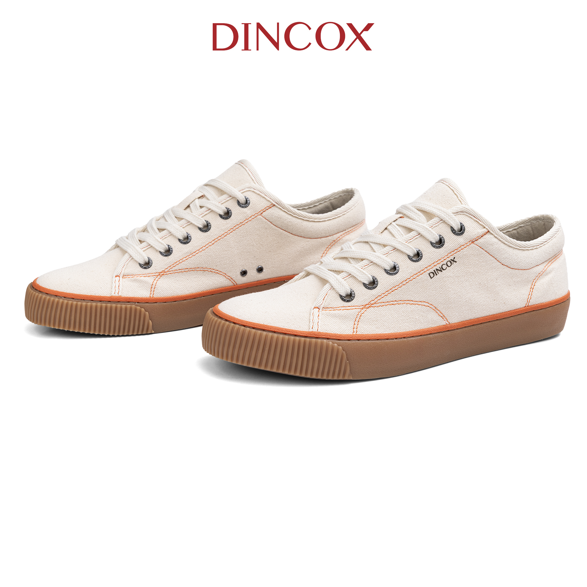 Giày Sneaker Vải Canvas Unisex E18 Natural DINCOX Đơn Giản Hiện Đại