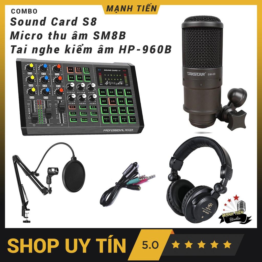 Sound card Thu âm S8 Hát Karaoke Live tream Thu Âm Thế Hệ Mới Kết Nối BluetoothAuto Tune Đẳng Cấp