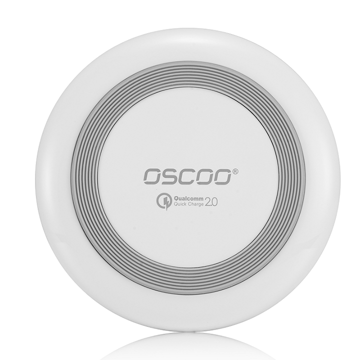 Sạc không dây QI Oscoo Quick charger 2.0 WH-001 (Trắng) - Hàng chính hãng