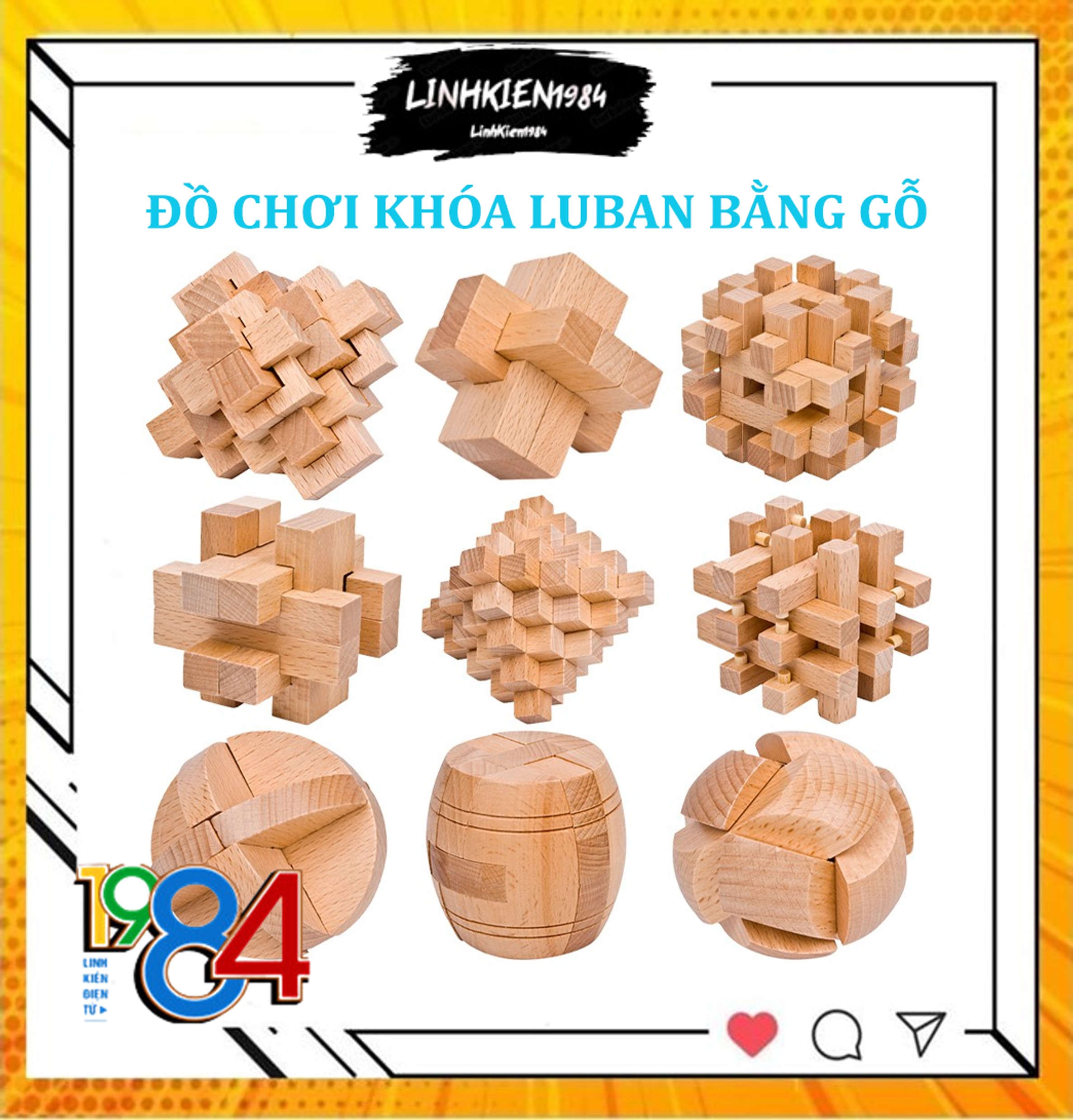 Đồ chơi trí tuệ khóa Luban bằng gỗ