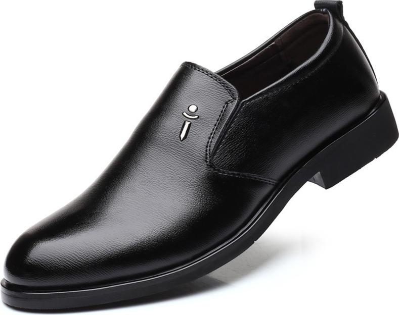 Pointed Breathable Wear-Resistant Slip-On Wedding Shoes Men's Dress Office Banquet Business Leather Shoes