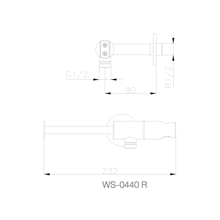 WS-0440R - Giá cài vòi xịt kết hợp móc treo giấy vệ sinh-phải