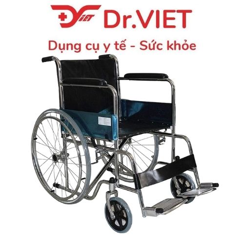 Xe Lăn Tay Lucass X9 Cho Người Già, Người Bệnh, Người Khuyết Tật, Khung Thép Mạ Crom, Ghế Simili, Có Gác Chân, Gấp Gọn