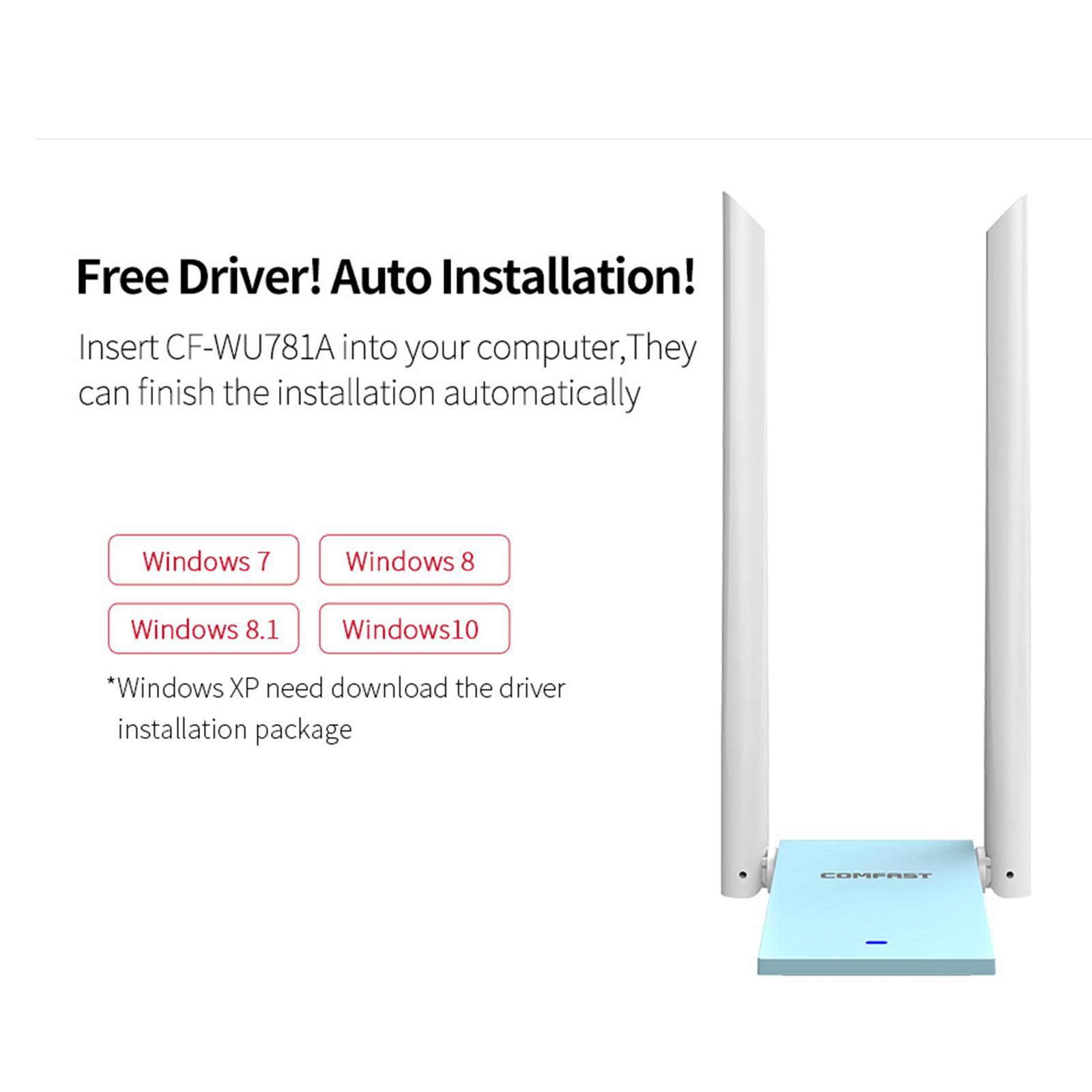 600Mbps Dual Band Wireless WiFi Adapter with High-gain  Free Driver