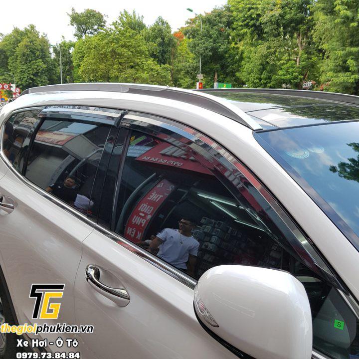 Bộ vè che mưa Hyundai Santafe 2021 chỉ mạ Crom cao cấp