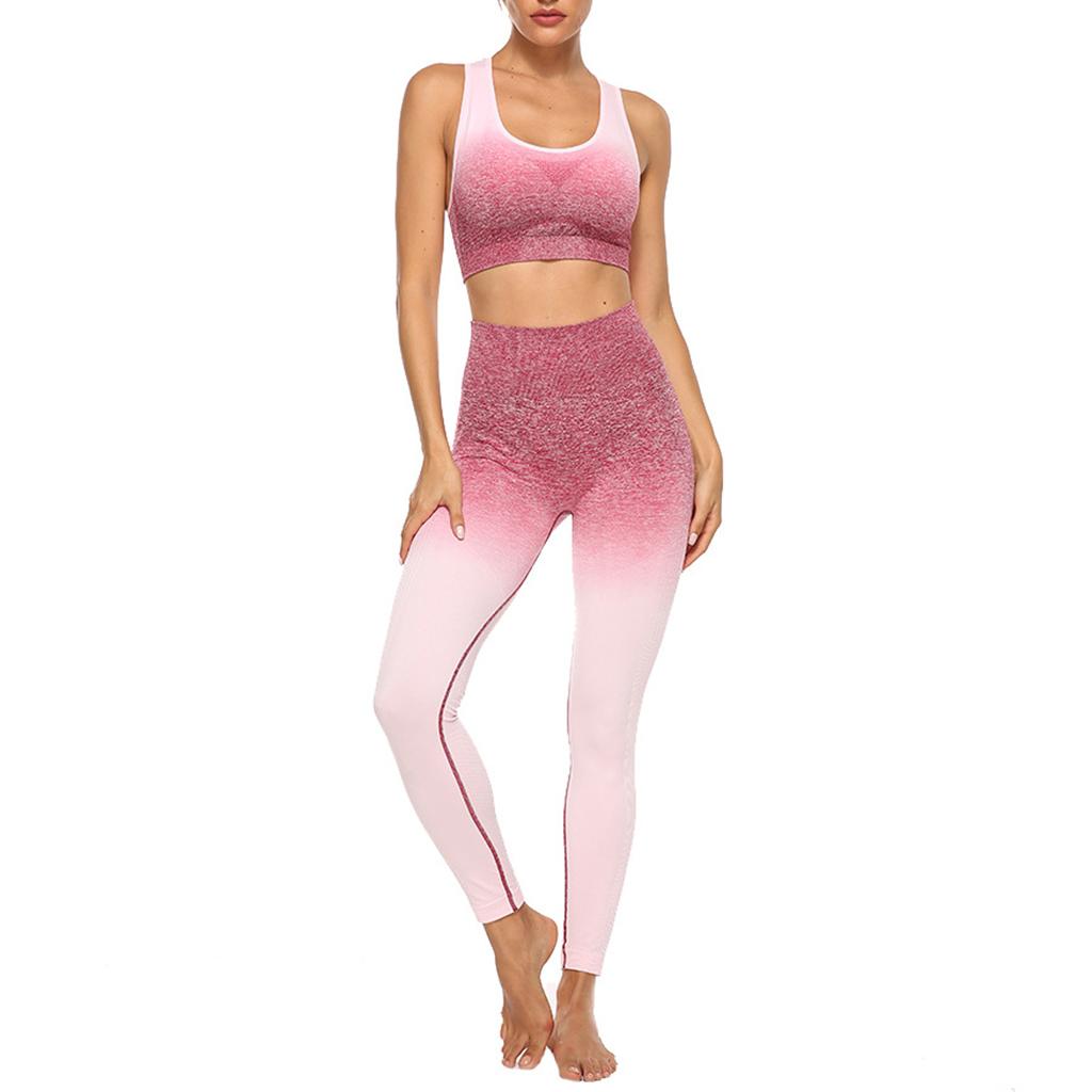 Women 2 Pieces Tracksuit Sports Bra Legging Pants Yoga Set Outfit