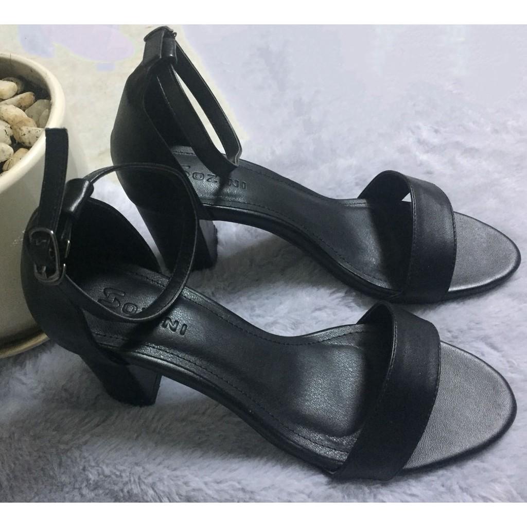 Sandal quai ngang cao gót 7 phân thời thượng