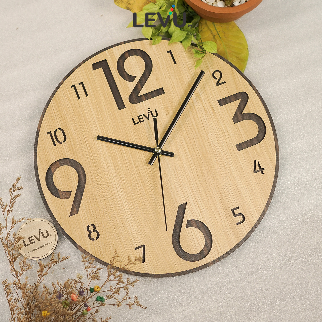 Đồng Hồ Treo Tường phòng khách LEVU DH13 chất lượng cao