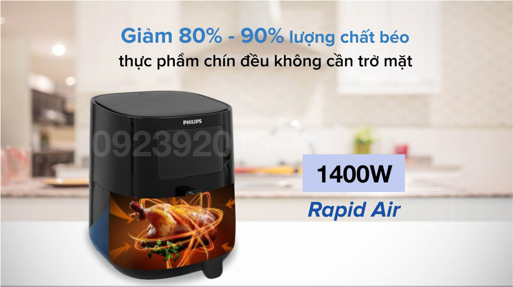 Nồi chiên chân không 2.4 lít Philips HD9252 - Hàng chính hãng