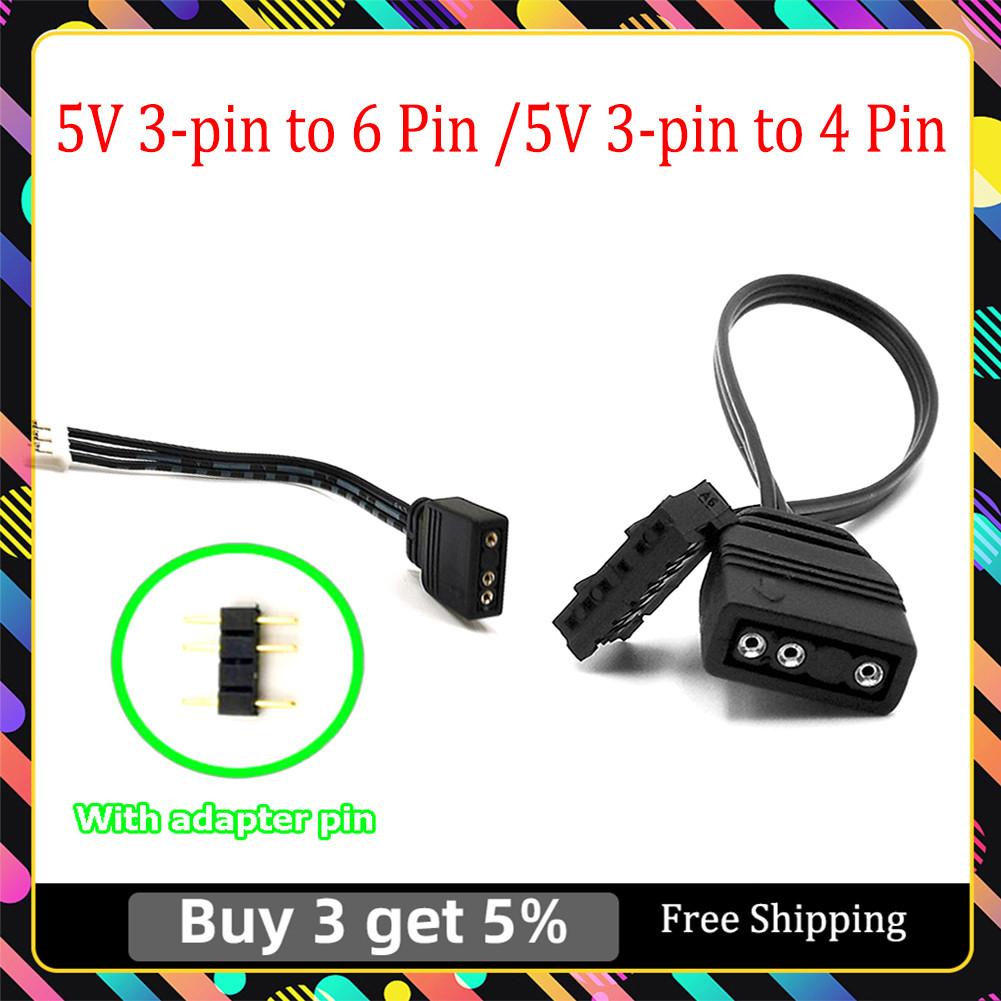 Nhỏ 4Pin/6Pin Sang 5V ARGB 3Pin Bộ Điều Khiển Quạt Cáp Cho Coolmoon 5V 3 chân Sang 4pin/6Pin Bộ Điều Khiển Cáp