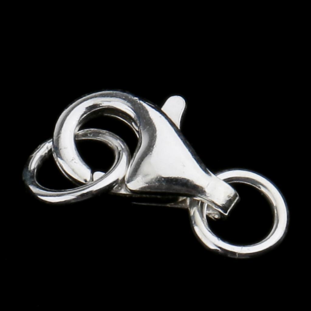 1 Piece 925 Sterling Lobster Claw Clasp with Jump DIY Craft 8mm
