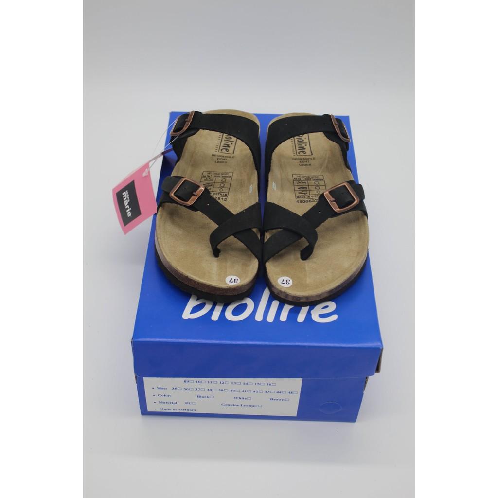 Dép da bò birken đế trấu xỏ ngón Bioline unisex BO6 - Bioline OffIcial