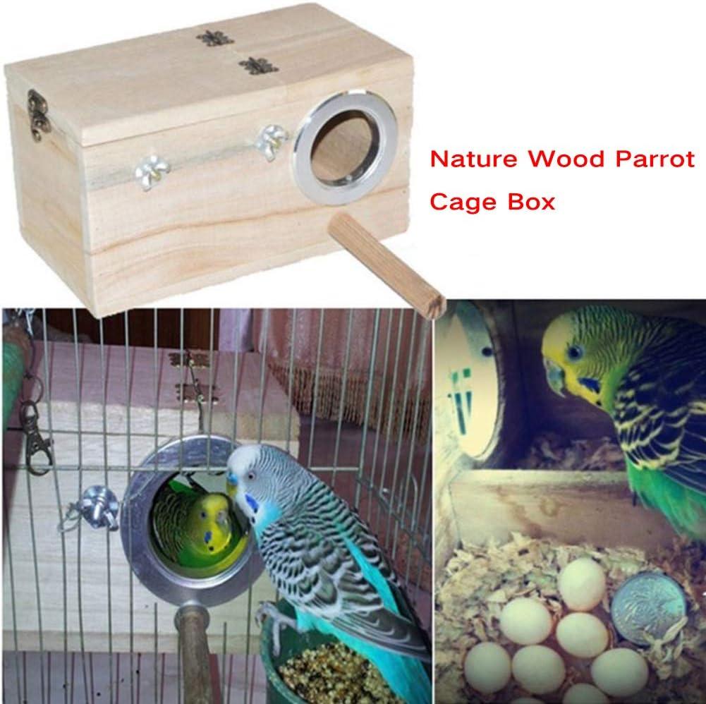 Tổ Vẹt Đuôi Dài Lớn, Hộp Nuôi Chim Aviary Bằng Gỗ, Hộp Làm Tổ Vẹt Đuôi Dài Canary, Nhà Chim, Nhà Trạm Cho Chim Ăn,25*13*13.5cm