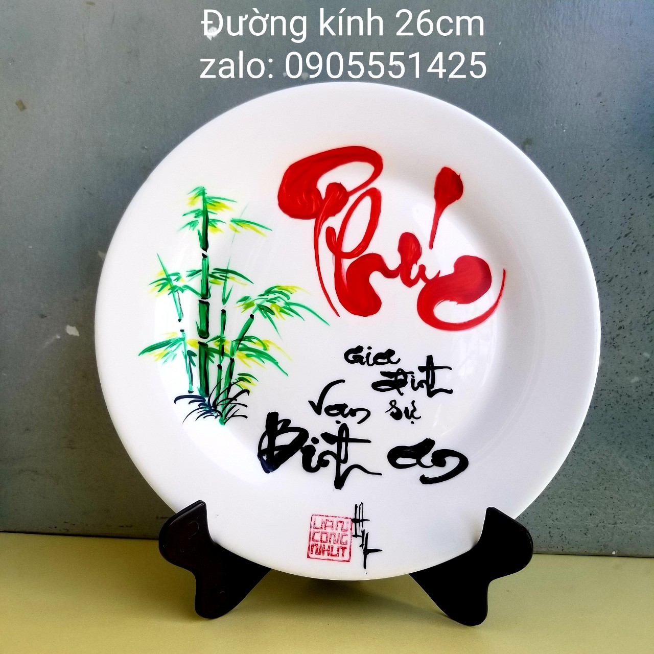 Tranh đĩa chữ PHÚC. Quà tặng mừng tân gia, khai trương, sinh nhật. Quà mừng thọ ông bà,cha mẹ. Quà tết. Tranh trang trí