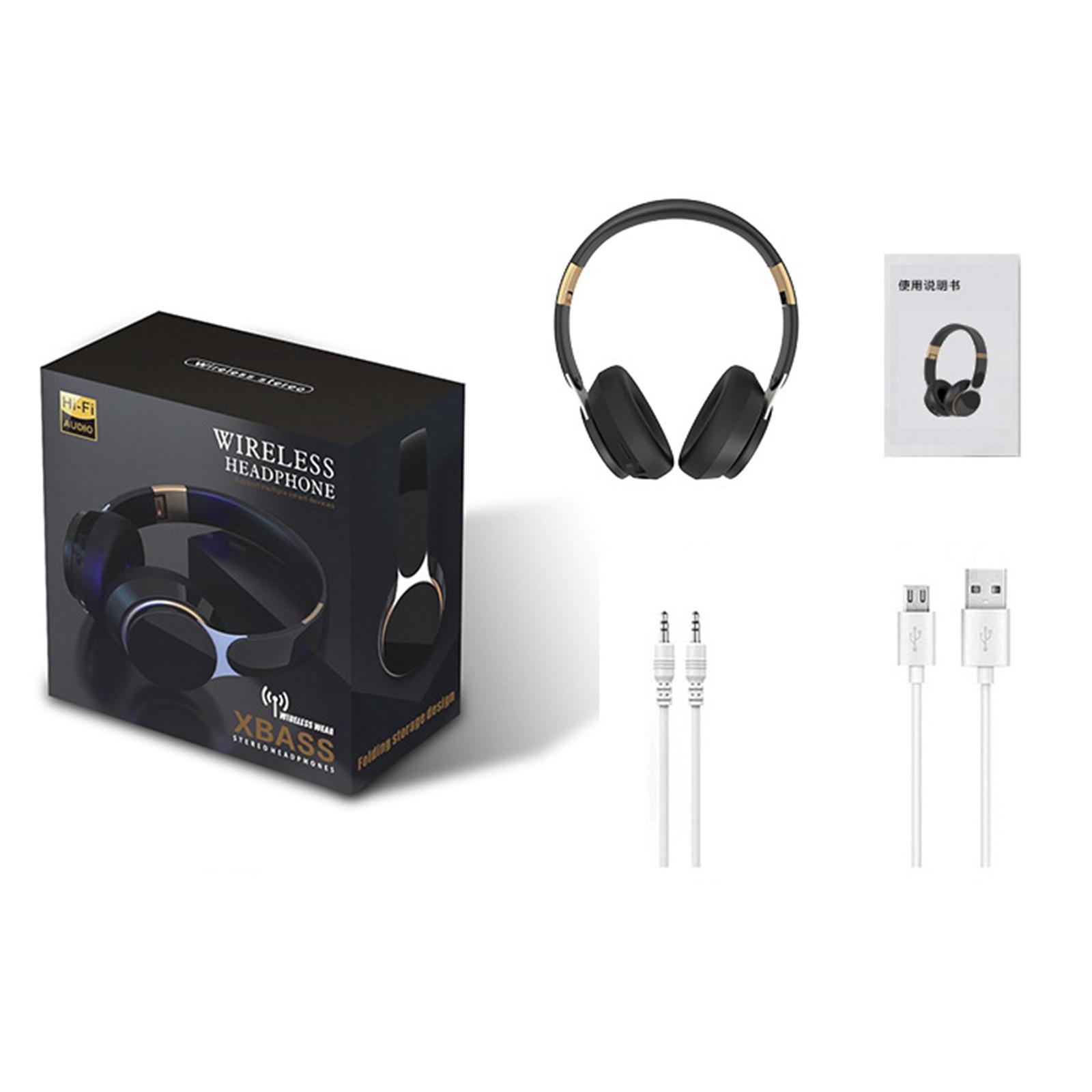 Wired / Wireless Bluetooth Noise Canceling Headphones Earphone Foldable with Mic for PC TV