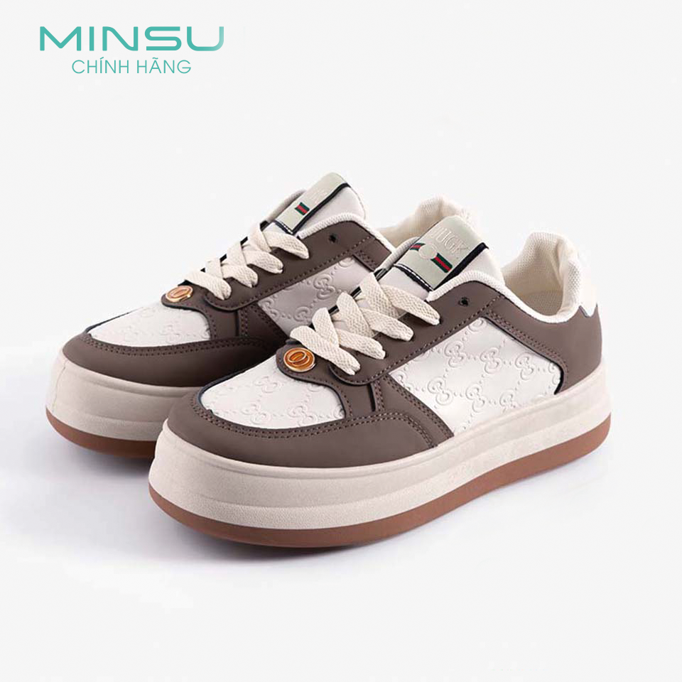 Giày Thể Thao Sneaker Nữ Bánh Mì MINSU M3612 Style Hàn Quốc Độn Đế 5cm Cực Đẹp Khi Đi Chơi, Học