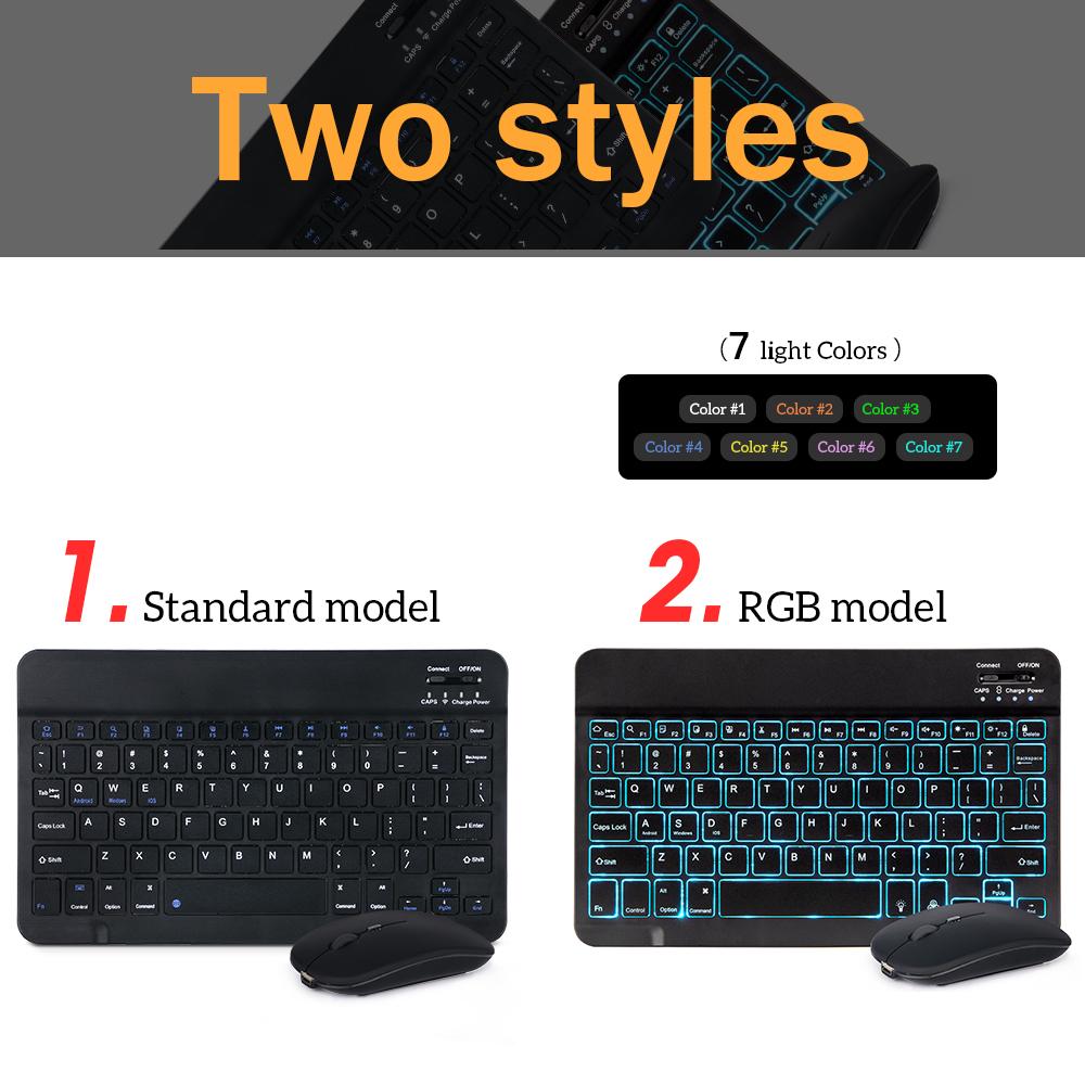 Không Dây Bàn Phím Tiếng Anh Với Đèn Nền Hoặc Không RGB Bàn Phím Bluetooth-Tương Thích Thích Hợp Cho Máy Tính Bảng Ipad, Laptop PC Xiaomi