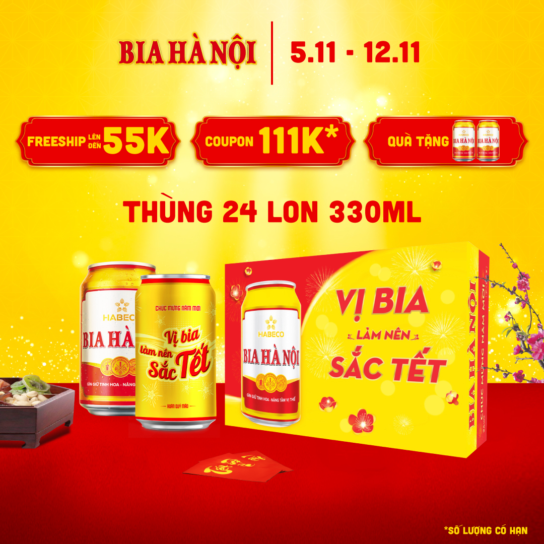 Bia Hà Nội - Thùng 24 lon 330ml