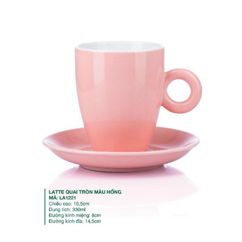 Set cốc ly sứ Latte Cà phê 330ml H10,5 × M8 - Đa dạng màu - Gốm sứ Bát tràng