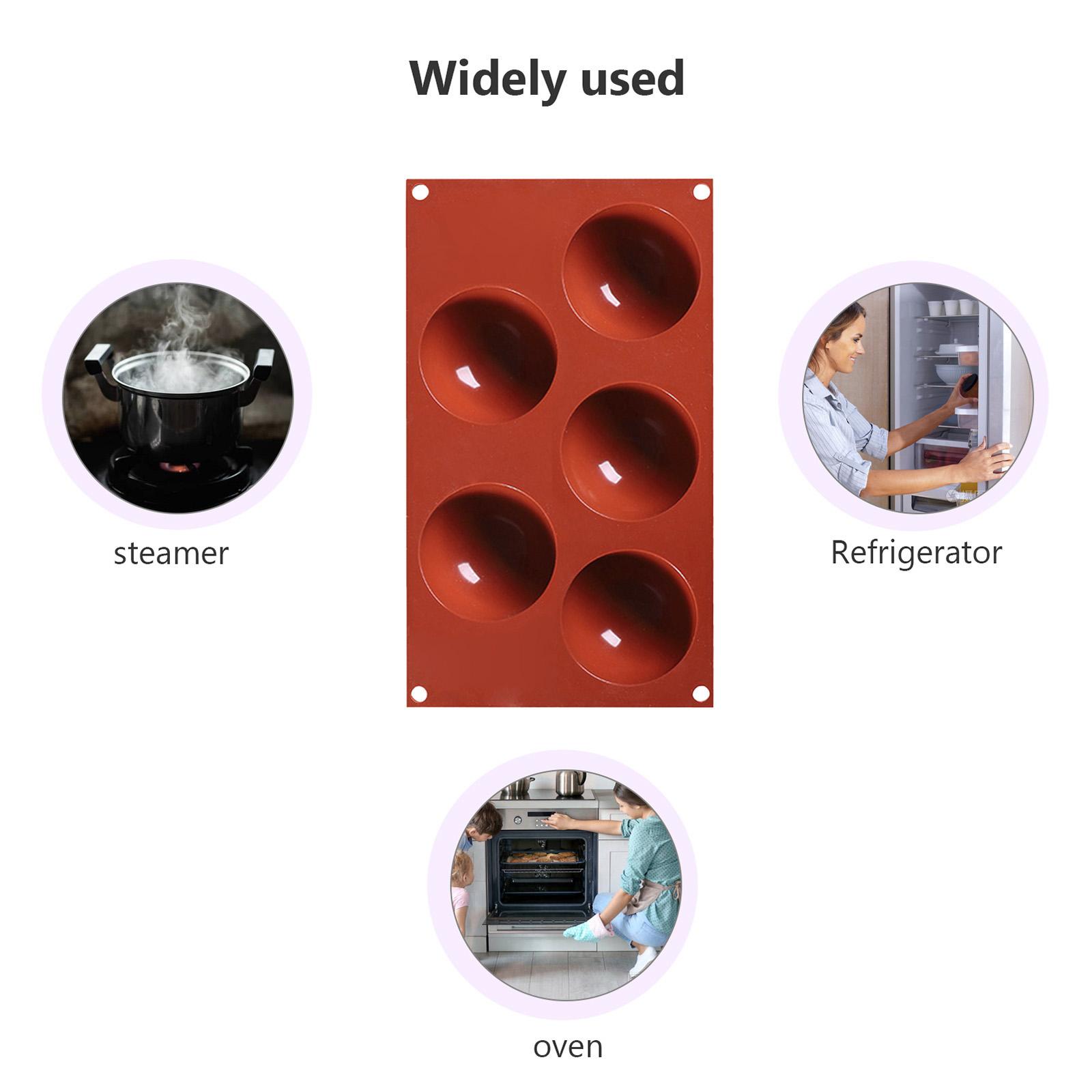 Khuôn nướng bánh hình tròn 5 lỗ bằng silicon chống dính không độc hại