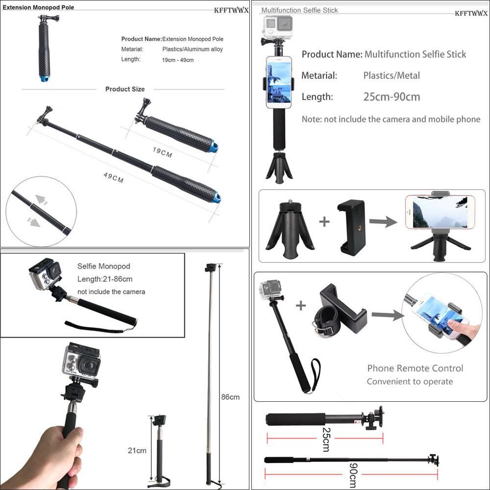 KFFTWWX cho Gopro Hero 11 10 9 Bộ Phụ Kiện Vỏ Chống Nước Dây Đeo Chân Máy Monopod Gắn cho Đi Pro 11 Đen Phụ Kiện