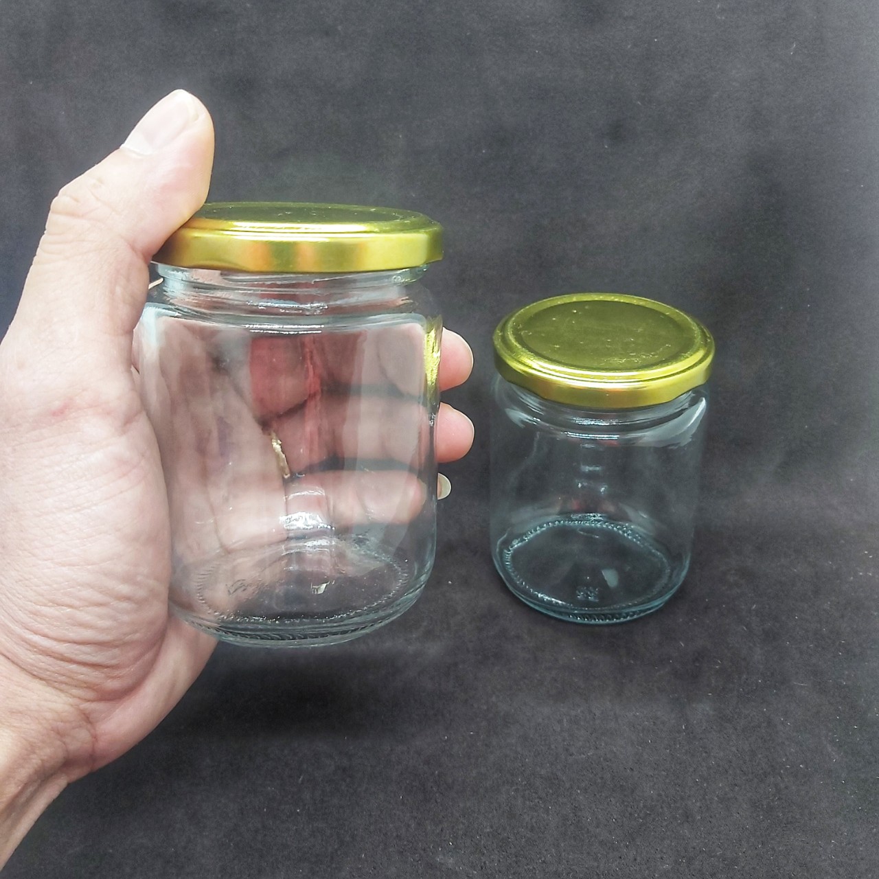 Hũ Thủy Tinh Nắp Thiếc Vàng vặn 200ML – Hũ - Lọ thủy tinh 200ML đựng Yến chưng, dầu dừa, hũ gia vị, thực phẩm