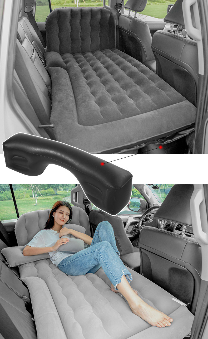 Đệm Hơi Ô Tô Nệm Hơi Ô Tô Chất Liệu Vải Nhung Dù, Có Thể Gấp Gọn, Dành Cho Nhiều Dòng Xe Kèm Bơm Điện