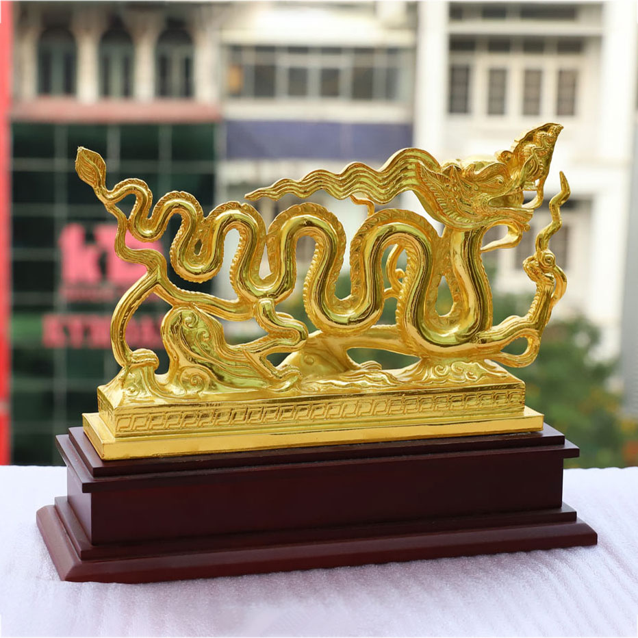 Tượng Rồng Thời Lý mạ vàng 24K