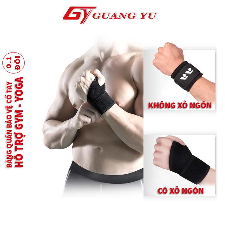 Băng quấn cổ tay tập gym Guang Yu , đai bảo vệ cổ tay sport co dãn, thoáng khí cao cấp