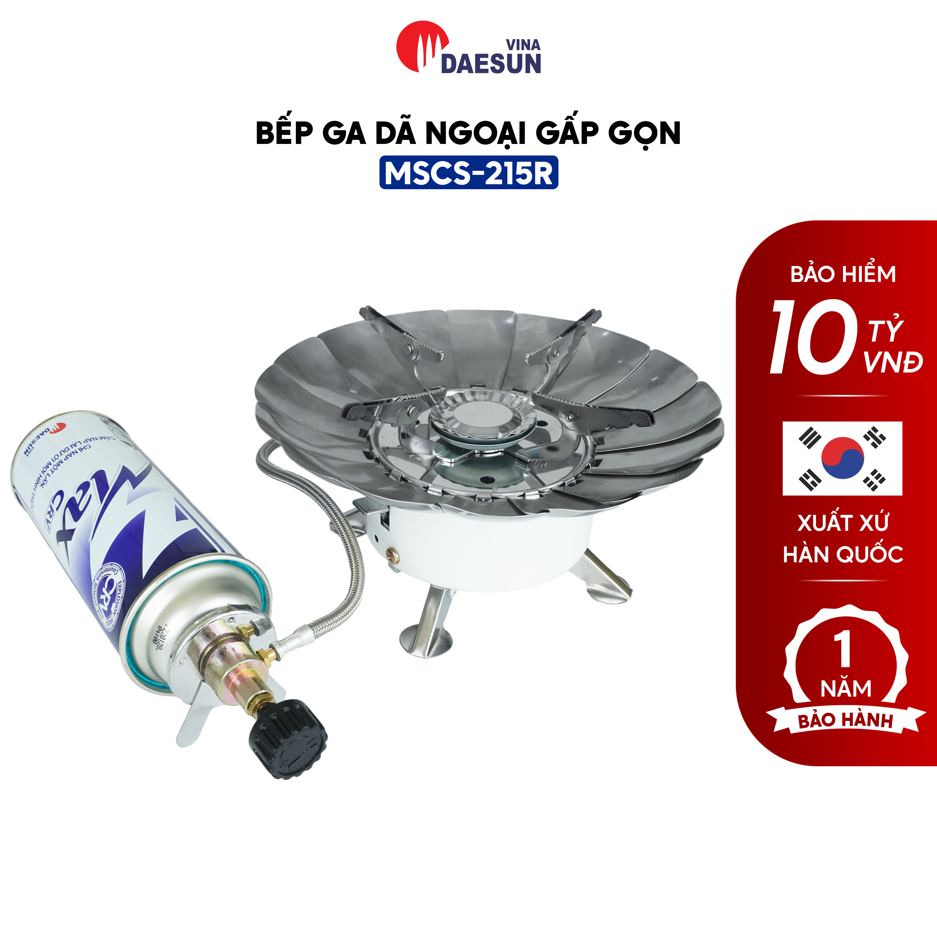 Bếp Ga Dã Ngoại Maxsun MSCS-215R - Thiết Kế Gấp Gọn | Tích Hợp Dây Dẫn Ga | Vòng Chắn Gió | Hàng Chính Hãng