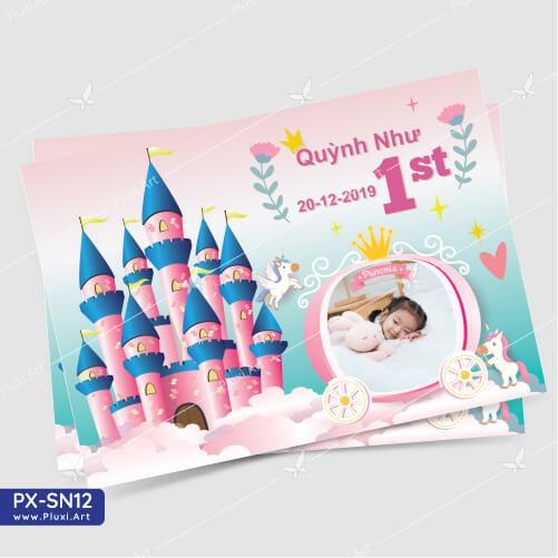Thiệp thôi nôi – sinh nhật theo yêu cầu Pluxi