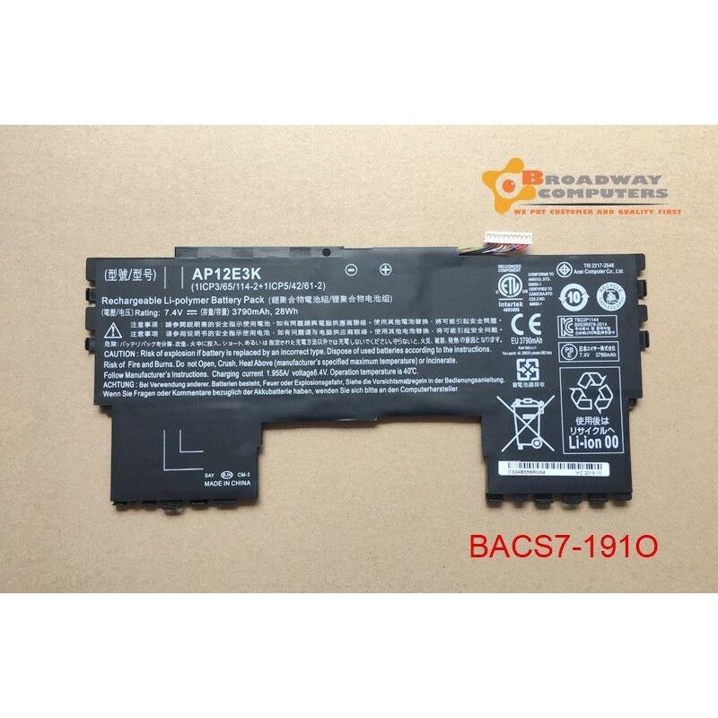 Pin Battery Dùng Cho Laptop Acer Aspire S7 191 Ultrabook 11 AP12E3K 28wh