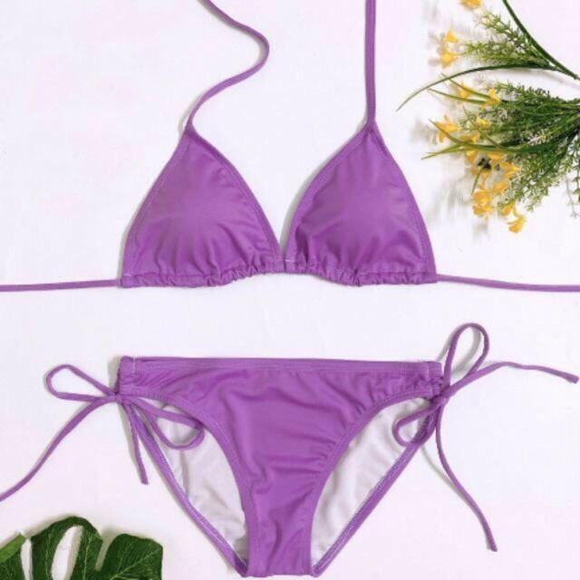 Bikini đồ bơi 2 mảnh tam giác quần sịp full màu kèm video thật do shop tự quay