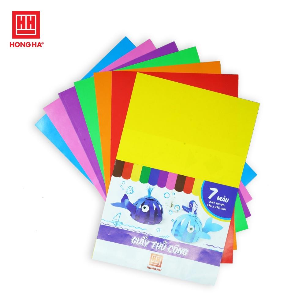 Giấy thủ công 7 màu Hồng Hà